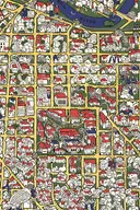 And illustrated street map of downtown Ann Arbor in primary colors.
