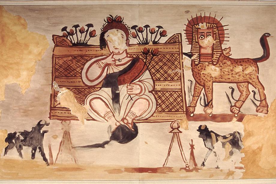 A wall painting of Hapocrates found inside an Egyptian cave
